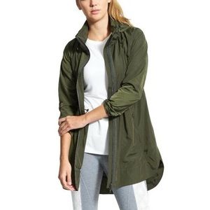 🌿 ATHLETA DRIP DROP Jacket RARE Olive Green Size XS Lightweight Rain Coat EUC🌿